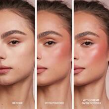Rubor en relieve 3D en forma de rosa, que realza el tono natural del cutis de manera sutil, con pétalos pequeños, ideal para un maquillaje natural y de fácil aplicación
