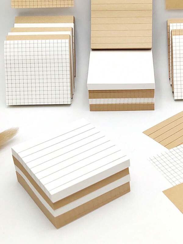 1 Set Of 2 Books (80 Pages/Book) Simple Sticky Notes Office Supplies