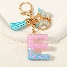 A Creative Keyring With Sequins And Crystal Resin Featuring English Letters, Perfect As A Pendant For Children's Bags Or As A Keyring Accessory For Girls' Bags. - Multicolor - View 12