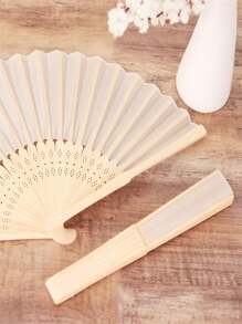5pcs&1pc Silk Folding Fan, Black And White Fan For Bride And Bridesmaids, Bachelorette Party Wedding Bridal Shower Decoration, Bridesmaid Gift Wedding Decoration, Perfect For Wedding, Dance, Photography And Cheongsam Accessories - Elegant And Convenient Accessories For Any Occasion