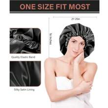 Gorro de ducha reutilizable y ajustable de doble capa impermeable, grande para todo tipo de cabello, para el spa y el baño de niñas, suave para el cabello largo de las mujeres
