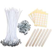 8-Inch Candle Wicks, 306pcs Set, Includes 100 Candle Wicks, 100 Metal Tabs, 100 Wick Stickers, And 6 Wooden Wick Holders - Wick, Candle Making Wick Kit - Multicolor - View 9
