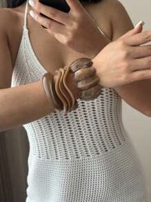 Modisches Angola Rotes Armband, minimalistischer roter Farbverlauf geometrischer Armreif, Europäischer & Amerikanischer Stil