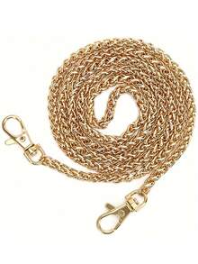 优质铁质替换包链 - 多功能 DIY 斜挎包带，适用于手提包制作 | 防锈防褪色金属肩带，带扣（金色/银色）