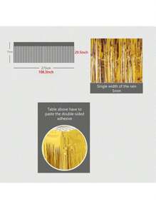 1pc Rain Curtain Tassel Table Skirt, Disposable Table Cloth Party Supplies Decorations, Suitable For Birthday Party, Wedding, Holiday Dining Table Decor