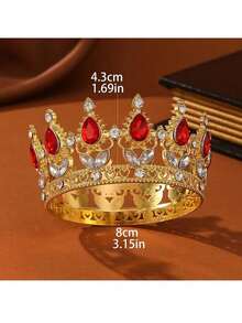 1pc Small Crystal Crown Hair Clip For Side Bun, Princess Birthday Crown, Cake Decor, Floral Gift Decoration - Multicolor - View 4