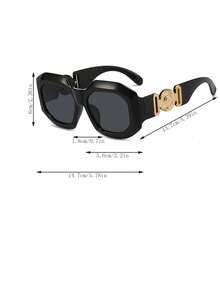 1 Pair Women's New Asymmetrical Large Frame Black European And American Fashion Decorative Fashion Glasses - Black - View 2