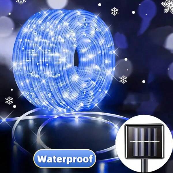 Solar String Lights, LED Strip Lights, Outdoor Waterproof Garden Lights, Patio Decor Lamps, Available In 50/100/200/300 LED Bulbs, Suitable For Outdoor Garden Decoration, Garden Fairy Lights, Tree Solar Lights, Suitable For Christmas, Halloween, Wedding And Holiday Wreath Garden Decoration (Warm White, White, Blue, Multicolor)