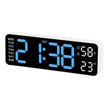 LED Digital Wall Clock Decorative, Digital Alarm Clocks For Bedrooms, Digital Clock Large Display With Temperature/Countdown/Auto Dimmer/Snooze - 12/24H, Modern Wall Clock Digital Light Set - White - View 9