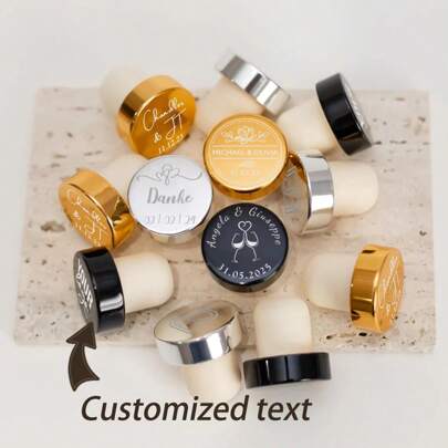 10pcs/20pcs/50pcs/100pcs Custom Wine Bottle Stopper, Personalized Cork, Wine Bottle Stopper, Engraved Wine Stopper, Customized Wedding Favors, Party Favors, Housewarming Gifts, Multi-Functional, Durable, Ornamental, Reusable, Exquisite, Stylish, High-Quality, Colorful, Modern, Custom, Personalized, Unique, For Valentine's Day, For Mother's Day, For Birthdays, For Father's Day, For Graduation, For Weddings, For Housewarming,Multi-Functional,Durable,Ornamental,Reusable,Exquisite,Stylish,High-Quality,Colorful,Modern,Custom,Personalized,Unique,Ideal Gifts For Him,Ideal Gifts For Her,Boyfriend,Dad,Girlfriend,Mom,Family,Friends,Tea Room,Home,Garden,Office,For Anniversaries,For Valentine's Day,For Mother's Day,For Birthdays,For Father's Day,For Graduation,For Weddings,For Housewarming