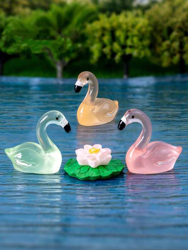 10/23pcs Glow In The Dark Flamingo Hanging Decorations, Glow In The Dark Resin Crafts, DIY Moss Micro Landscape Decorations, Modern Home And Patio Decorations, Perfect Holiday Party Gifts For Bedroom, Kitchen, Living Room, Bathroom, Flamingo Decorations
