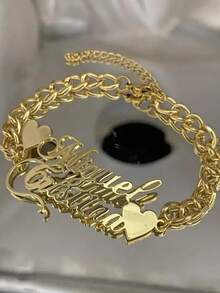 [Anpassad] 1 st anpassat namnarmband kubansk kedja, anpassat namnhalsband för par, unikt armband, personligt namnarmband present