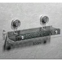Strong Suction Cup Storage Rack, No Drill Movable Installation Bathroom Kitchen Organizer Rack, Non-Slip & Wall-Safe