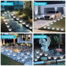 Luci solari Solpex per esterni, luce solare da giardino, luci solari da esterno impermeabili, Luci da esterni solari, Luce notturna, Lampada a LED, In acciaio inossidabile 8/10/16 LED luce notturna con design a perline luminose di grandi dimensioni