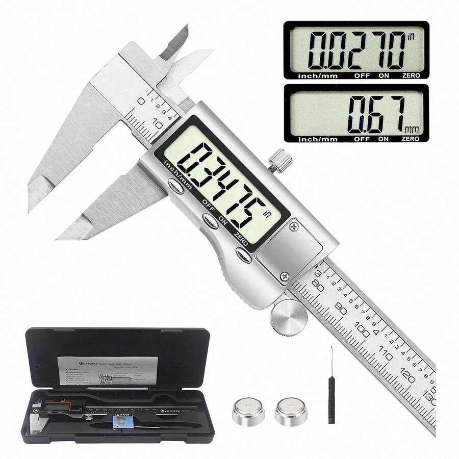 Calibrador Vernier Digital Pie De Rey 6in Precisión 0-150mm - Plateado - Ver 1