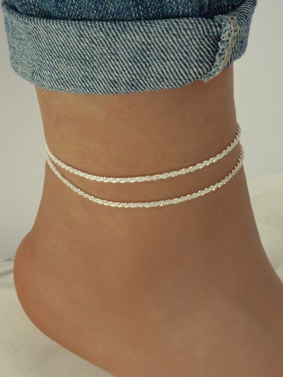 2pcs/Set Caterpillar Anklet Women Leg Chain Jewelry