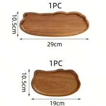 1/2pcs Wood Serving Tray, Wooden Fruit Plate, Solid Wood Dessert Plate, Multi-Functional Snack Dish, Decorative Food Tray, Washable Serving Platter, Coffee Cup Tray, Tea Cup Tray, Cheese Board For Home, Innovative Bread Tray, Room Decoration, Kitchen Decoration, Service TraySuitable For Family Gatherings, Friends Party Tray And Christmas Gatherings