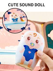 1pc Baby Cloth Book, Quiet Tearing Book, Children's Fabric Book, Early Education Infant Cloth Book, Cognitive Enlightening Sticker Book