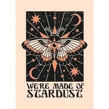 1 pieza Pintura de lona retro con diseño de gato de la suerte, brujería, sol, luna y polvo de estrellas para decoración del hogar, opcional con marco - Multicolor - Ver 16