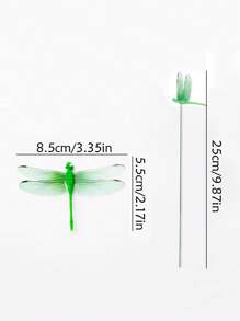 10pcs-3d Simulation Flower Dragonfly Stake Garden Decoration, Artificial Dragonflies With Stems,Micro Landscape Arrangement For Outdoor Dining Table-Color Random, For Garden/Shop/Home Wall Decoration Random Color,Wooden Post Dragonfly Garden Decorations, Waterproof Lifelike Dragonfly Suitable For Indoor/Outdoor