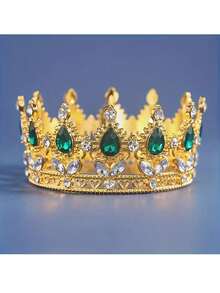 1pc Small Crystal Crown Hair Clip For Side Bun, Princess Birthday Crown, Cake Decor, Floral Gift Decoration - Multicolor - View 7