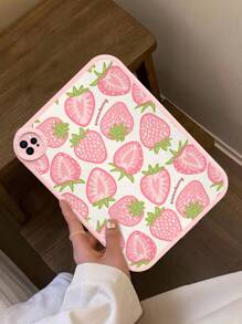 1 Peça Capa Protetora de Tablet Inspirada em Menina Floral Rosa Morango, Adequada para Tablet Matepad 10.4", Capa Protetora de Tablet IPad 10.2" de Couro Resistente a Choques de 360 Graus