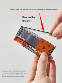 2pcs Portable Dental Floss Holder Set, Includes Dental Floss, Convenient To Carry, Suitable As Gifts For Couples, Friends And Family, Also Suitable For Christmas, New Year, Valentine's Day And Other Holidays - Multicolor - View 5