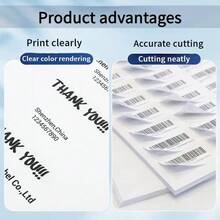 Etiquetas autoadhesivas de dirección A4, 24 etiquetas por hoja, 100 hojas, etiqueta individual 63.5 x 33.9mm, 2400 etiquetas - Blanco - Ver 5