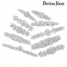 Perlon Joon Silver Rhinestone Applique Crystal Glass DIY Sewing Clothes Wedding Craft Decoration For Gowns - Silver - View 9