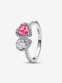 1pc S925 Lines Opening Adjustable Band Ring For Women Fashion Rhinestones Jewelry Gifts For Teen Girls Friend Family Fine Jewelry - 銀色 - 查看 39