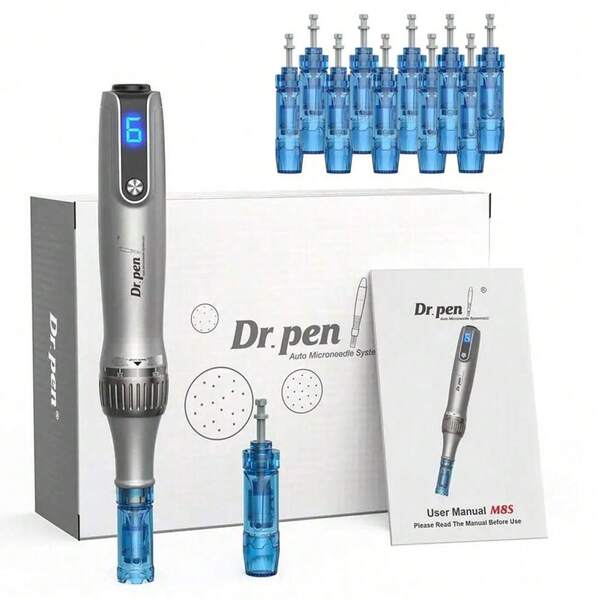 Dr. pen Ultima M8S Wireless Professional Derma Pen with 10 Needle for Hair Growth Microneedle Therapy Anti Backflow Micro Pen