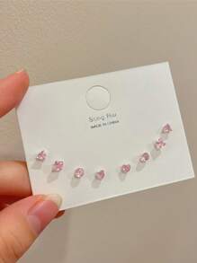3/4/5pcs Minimalist Small Geometric Stud Earrings Set, Versatile For Daily Wear
