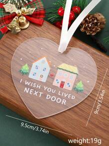 I Wish You Lived Next Door, House Transparent Acrylic Ornament, Christmas Tree Hanging Decorations, Friend Christmas Gift Besties Christmas Gift Holiday Party Home Decor Ornament, Good Neighbor Gift, Housewarming Gift For New Neighbor