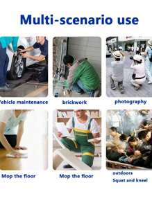 2 piezas Rodilleras multicolor ajustables y elásticas, protección para las rodillas para jardinería, colocación de azulejos, construcción, anti-agua, anti-humedad, rodilleras de EVA anti-desgaste