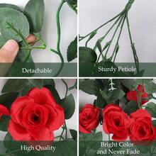 Nejlue Artificial Flowers/Plants1111 Home & Living 1/2件人造玫瑰藤蔓花环，带假叶绿植，适用于家居装饰、教室、办公室、秋季装饰、房间、书桌、花园装饰、婚车装饰、拱门装饰、家庭、餐厅、卧室、门廊、春季装饰、情人节装饰