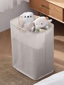 1/2件日式衣物篮，Ins简约脏衣服收纳篮，可折叠家用洗衣篮 - 米色 - 查看 7