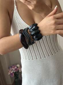 Modisches Angola Rotes Armband, minimalistischer roter Farbverlauf geometrischer Armreif, Europäischer & Amerikanischer Stil