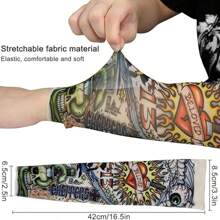 1/6pcs Temporary Tattoo Arm Sleeves Arts Fake Slip On Arm Sunscreen Sleeves Body Art Stockings Protector -Designs , Tiger, Dragon, Skull, And Etc Unisex Stretchable Cosplay Accessories, Temporary Tattoo Arm Sleeves Arts Fake Slip On Arm Sunscreen Sleeves Body Art Stockings Protector -Designs , Tiger, Dragon, Skull, And Etc Unisex Stretchable Cosplay Accessories