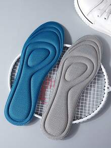 2 Pairs 4D Soft Sports Insoles For Men And Women, Antibacterial Deodorizing High Elasticity Shock Absorbing Moisture Wicking Extremely Soft Insoles Suitable For Multiple Shoe Types, Can Be Trimmed To Fit - Grey - View 10