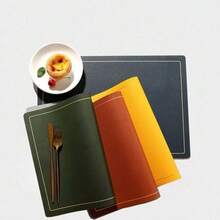6pc American Game ORIGINAL LEATHER Material Waterproof And Stain-Proof For Dining Table - Xanh đậm - Xem 3