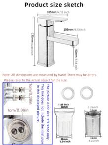 1PC Square Stainless Steel Faucet Bathroom Sink Faucet Single Handle 1 Hole Or 3 Holes Deck Mount Vessel Sink Faucet Modern RV Bathroom Vessel Basin Faucet (Chrome, Black,Gold,Selectable)