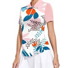 女士高尔夫球衫 短袖网球衫 四分之一拉链高尔夫套头衫 高尔夫 Polo 衫 - 彩色 - 查看 2