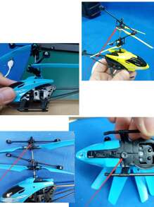 1 conjunto de helicóptero controlado por control remoto para niños como regalo de festival educativo para niños y niñas, capaz de vuelo vertical ascendente y descendente, detección de viento y se puede jugar sin control remoto. Algunos accesorios tienen colores aleatorios