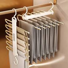 1pc High-Quality Folding Pants Rack - Multi-Layer, Space-Saving Plastic Pants Hanger With Anti-Slip Handle, Suitable For Home, Clothes Rack, Clothes Clips, Invisible