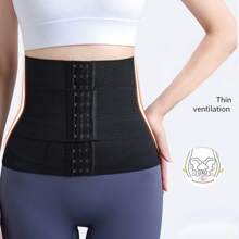 1pc Body Shaper Waist Trainer Cincher, Sports Fitness Tummy Control Shapewear, Hook & Eye Closure Waist Trimmer Belt