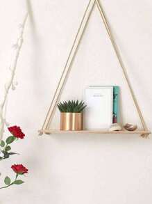 SHEIN X Milania 1/2/3pcs Minimalist Weaving Wall Hanging, Plant Hanger Indoor Hanging Plante,Hanging Shelves For Wall, Rustic Wood Farmhouse Rope Shelf,Boho Fabric Woven Storage Board Tapestry Hanging Shelf Design Hanging Decoration For Home Decoration For Bathroom, Office, Veranda, Bedroom, Living Room And More