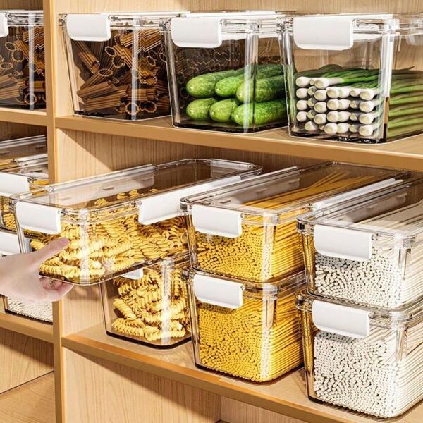 Thickened Noodle Storage Box, Rectangular Pasta And Dried Noodle Storage Bucket, Moisture-Proof Sealed Jar For Grains And Cereals