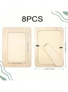 2/4/8/16pcs Wood DIY Photo Frame Set - Customizable Handmade, Pre-Drilled Convenient Assembly, Suitable For Home Decor, Wedding, Birthday Gifts | Colorful Frame Design | Durable Wood Structure, Handcrafted Cutting Mould