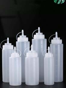 1PC 挤压酱料瓶，多种规格带刻度和盖子，沙拉瓶，番茄酱挤压瓶，尖嘴瓶