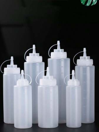 1PC 挤压酱料瓶，多种规格带刻度和盖子，沙拉瓶，番茄酱挤压瓶，尖嘴瓶